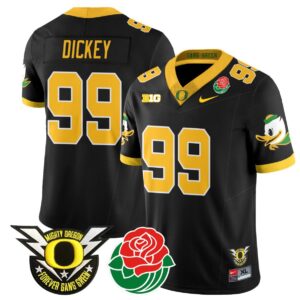 Jurrion Dickey  #99 Oregon Ducks 2024 Rose Bowl Patch N1  Black