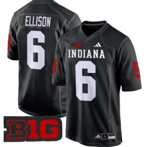 Justice Ellison  #6 Indiana Hoosiers 2024 Game V2  Black