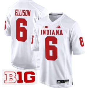 Justice Ellison  #6 Indiana Hoosiers 2024 Game V2  White