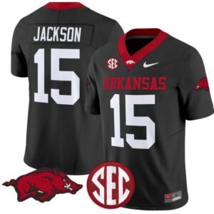 KJ Jackson  #15 Arkansas Razorbacks Vapor  College  Stitched Black