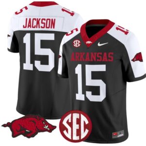 KJ Jackson  #15 Arkansas Razorbacks Vapor  College  Stitched Black Alternate