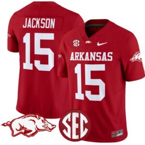 KJ Jackson  #15 Arkansas Razorbacks Vapor  College  Stitched Cardinal