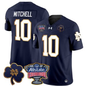 Kris Mitchell  #10 Notre Dame 2024 Sugar Bowl Patch  Navy