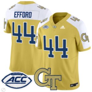 Kyle Efford  #44 Georgia Tech Yellow Jackets Vapor   Gold Alternate