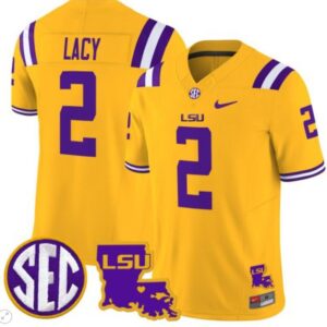 Kyren Lacy  #2 LSU Tigers 2024  College  Stitched Gold