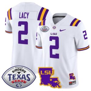 Kyren Lacy  #2 LSU Tigers 2024 Texas Bowl Patch  Stitched White