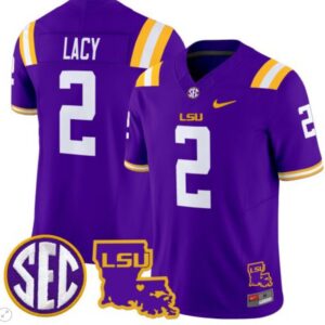 Kyren Lacy  #2 LSU Tigers 2024 Vapor  College  Stitched Purple