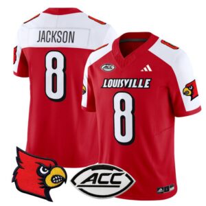 Lamar Jackson  #8 Louisville Cardinals Vapor  Stitched Red Alternate