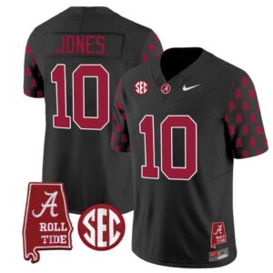 Mac Jones  #10 Alabama Crimson Tide Vapor College   Stitched Black