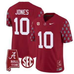 Mac Jones  #10 Alabama Crimson Tide Vapor College   Stitched Crimson