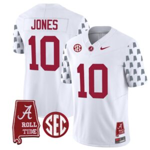 Mac Jones  #10 Alabama Crimson Tide Vapor College   Stitched White
