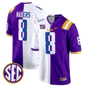 Malik Nabers  #8 LSU Tiger Split Game College  All Stitched