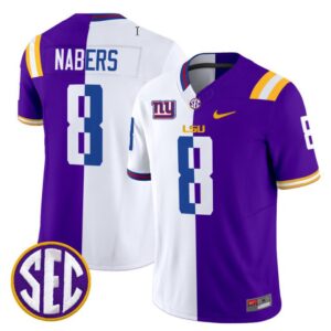 Malik Nabers  #8 LSU Tiger Split Vapor  V2  Stitched