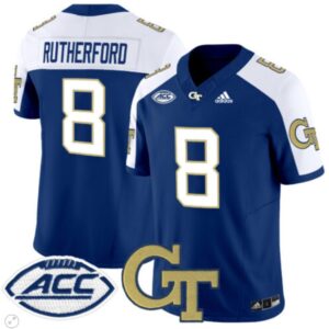 Malik Rutherford  #8 Georgia Tech Yellow Jackets Vapor   Navy Alternate