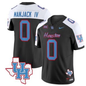 Manjack IV  #0 Houston Cougars Oilers College   Stitched Black Alternate