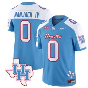 Manjack IV  #0 Houston Cougars Oilers College   Stitched Blue Alternate