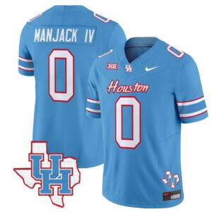 Manjack IV  #0 Houston Cougars Oilers Inspired Vapor College   Stitched Blue
