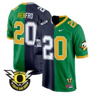 Mel Renfro  #20 Oregon Ducks Split Game College  All Stitched