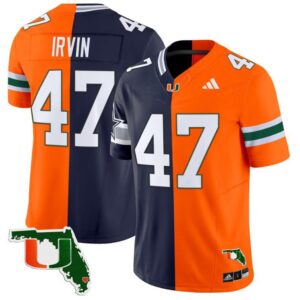 Michael Irvin  #47 Miami Hurricanes Split Vapor   Stitched