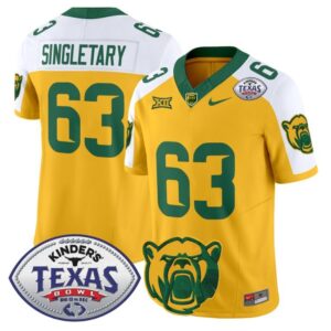 Mike Singletary #63 Baylor Bears 2024 Texas Bowl  Gold Alternate