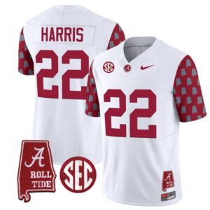 Najee Harris  #22 Alabama Crimson Tide Vapor College   Stitched Crimson Sleeves