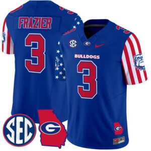 Nate Frazier  #3 Georgia Bulldogs American Style Vapor   Stitched Royal