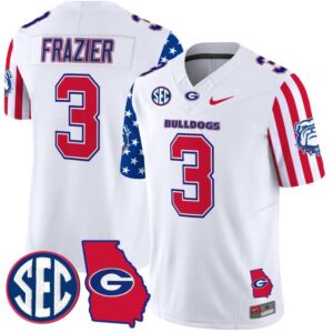 Nate Frazier  #3 Georgia Bulldogs American Style Vapor   Stitched White