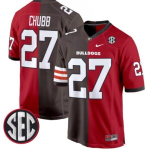 Nick Chubb  #27 Georgia Bulldogs Split  Game All Stitched