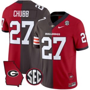 Nick Chubb  #27 Georgia Bulldogs Split Vapor  Stitched