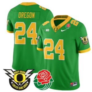 Oregon  #24 Oregon Ducks 2024 Mighty Rose Bowl Patch N2  Green