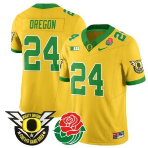 Oregon  #24 Oregon Ducks 2024 Mighty Rose Bowl Patch N2  Yellow