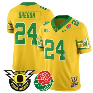 Oregon  #24 Oregon Ducks 2024 Rose Bowl Patch  Stitched Yellow