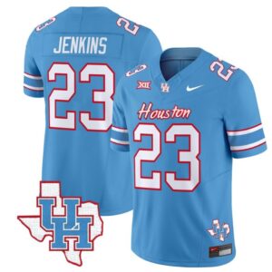 Parker Jenkins  #23 Houston Cougars Oilers   Stitched Blue