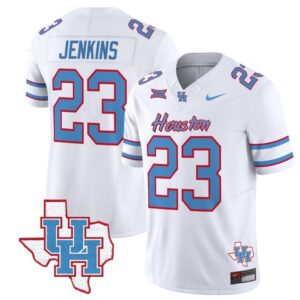Parker Jenkins  #23 Houston Cougars Oilers   Stitched White