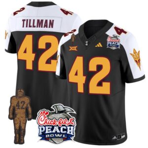 Pat Tillman  #42 Arizona State Peach Bowl Patch  Black Alternate
