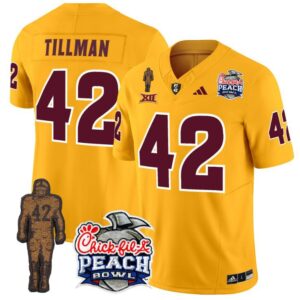 Pat Tillman  #42 Arizona State Peach Bowl Patch  Gold