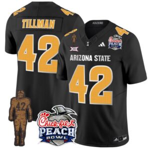 Pat Tillman  #42 Arizona State Peach Bowl Patch  V2 Black