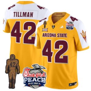 Pat Tillman  #42 Arizona State Peach Bowl Patch  V2 Gold Alternate