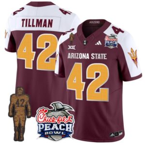 Pat Tillman  #42 Arizona State Peach Bowl Patch  V2 Maroon Alternate