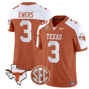 Quinn Ewers  #3 Texas Longhorns   Stitched Orange Alternate