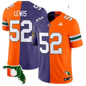 Ray Lewis  #52 Miami Hurricanes Split Vapor   Stitched