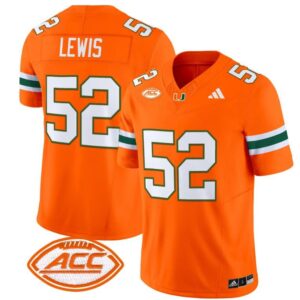 Ray Lewis  #52 Miami Hurricanes Vapor  Stitched Orange