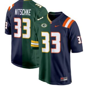 Ray Nitschke  #33 Illinois Fighting Illini Split  Game Stitched