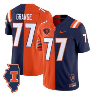 Red Grange  #77 Illinois Fighting Illini Split Vapor