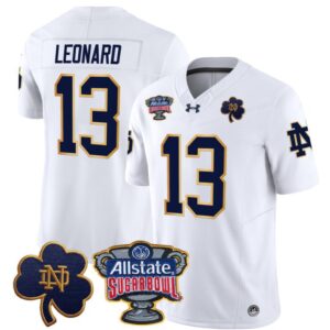 Riley Leonard  #13 Notre Dame 2024 Sugar Bowl Patch  White