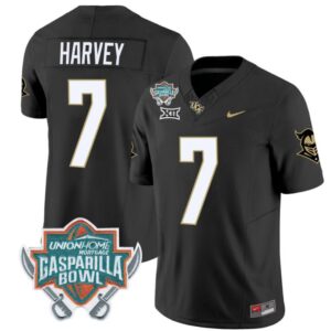 RJ Harvey  #7 UCF Knights Unionhome Patch Vapor  Stitched Black
