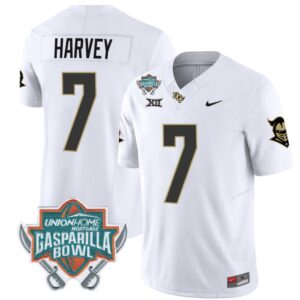 RJ Harvey  #7 UCF Knights Unionhome Patch Vapor  Stitched White