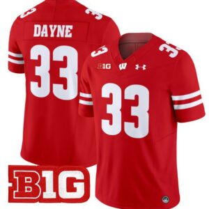 Ron Dayne  #33 Wisconsin Badgers Vapor  Stitched Red