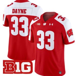 Ron Dayne  #33 Wisconsin Badgers Vapor  Stitched Red Alternate