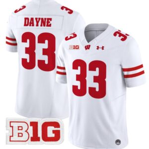 Ron Dayne  #33 Wisconsin Badgers Vapor  Stitched White